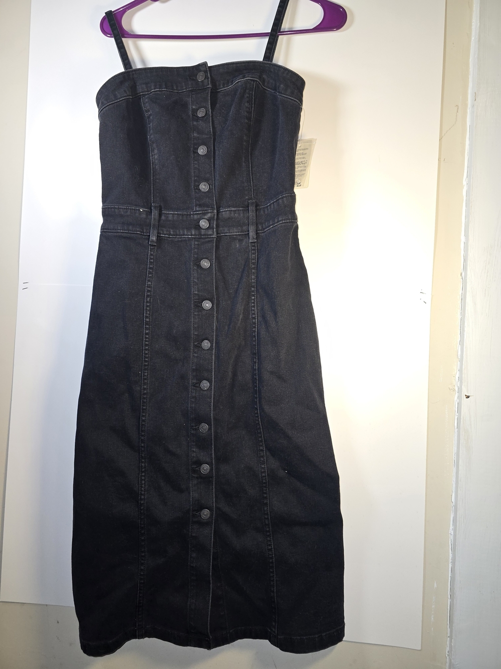 Levi's Black Denim Button-Front Dress